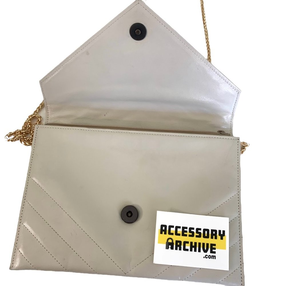 YSL Vintage Leather Quilted Clutch Bag - Picture 9 of 12